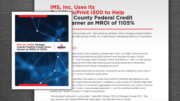 IMS, Inc. Helps Oswego County FCU Garner an MROI of 1105%