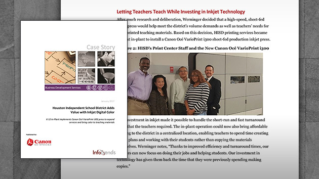 Houston Independent School District Adds Value with Inkjet Digital Color
